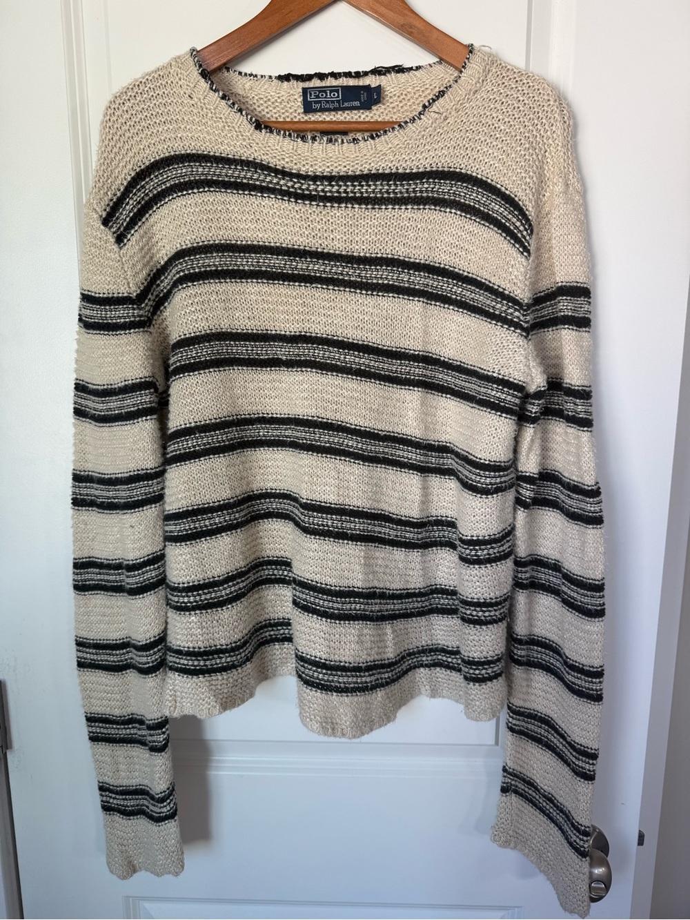 Polo Ralph Lauren Striped Silk Linen Sweater L Unisex